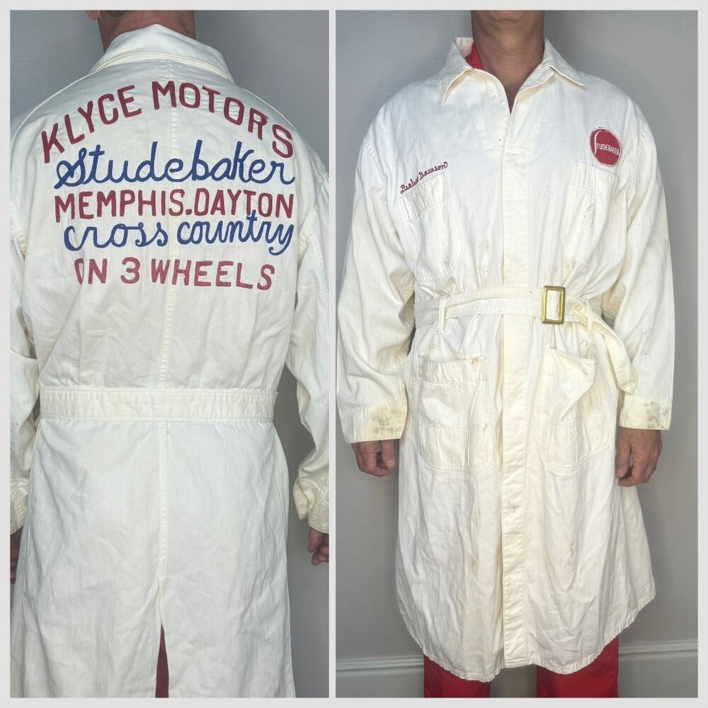 Vintage 1950s Studebaker Shop Jacket, Cowden Size 46, Herringbone Twill Workwear